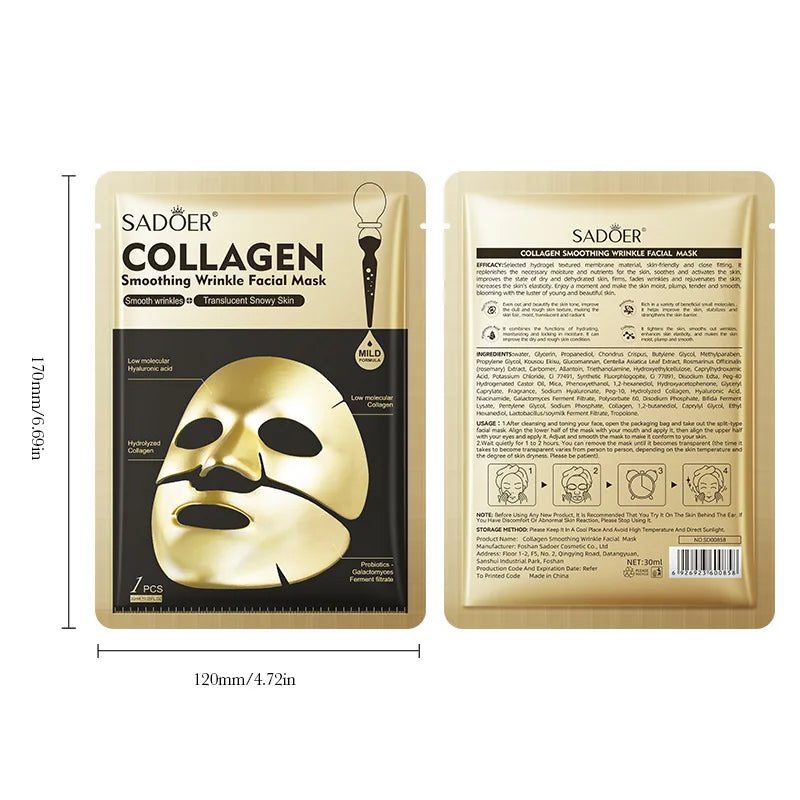 Gold Collagen Mask Moisturizing Anti-Aging Anti-Wrinkle Mask Sheet Collagen Mask Skin Care Products