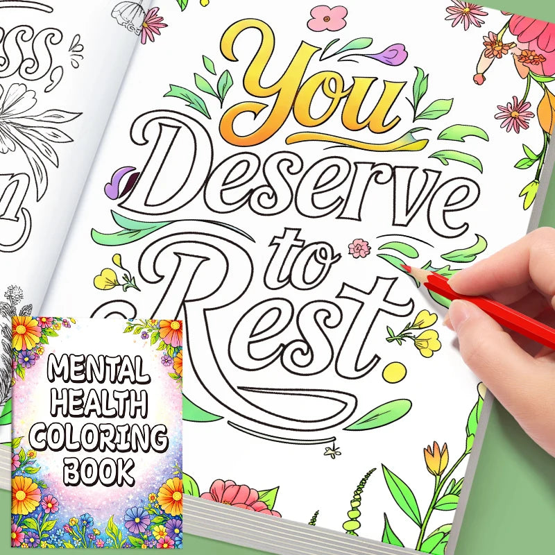 Adult Coloring Book 32 Pages Anti-Anxiety Art Therapy Book Mental Health Stress Relief Creative Drawing Relaxation Gift Relaxing