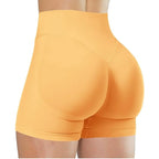 Summer High Waisted Yoga Shorts For Women Fashionable Fitness Running Pants Solid Color Elastic Tights