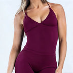 Women Seamless Cross Back Sports Vest With Padded Backless Camisole For Gym Yoga Running Summer Workout