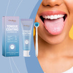 Tongue Cleaning Gel With Brush Fresh Mouth Eliminate Bad Breath Tongue Coating Removal Kit Oral Health Care 2in1 Tongue Cleaner