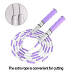 Segmented Jump Rope With Soft Bead Handles Tangle Free Design Adjustable School Sports Kids Home Fitness Training