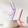 1PC Folding Comb Mirror 2-in-1 New Carry-on Mini Self-cleaning Folding Comb Home Beauty and Health Products Makeup