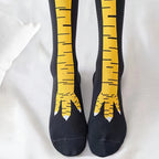 Women Knee High Socks Set 1 2 5 10 Pairs Cartoon Chicken Claw Print Funny Socks Fitness Sport Casual Slim Leg Tube Socks