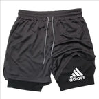 Men's Compression Shorts for Gym and Running Two-In-One Mesh Breathable Quick-Dry Training Shorts