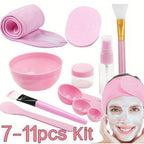 7-11pcs DIY Face Mask Mixing Set Plastic Facial Mask Brushes Kit Beauty Tool for Home SPA Salon Skincare Routine Mixing Bowl Set