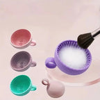 Makeup Brush Cleaner Soft Silicone Makeup Brush Bowl Folding Powder Puff Eyeshadow Brush Cleaning Pad Beauty Tools