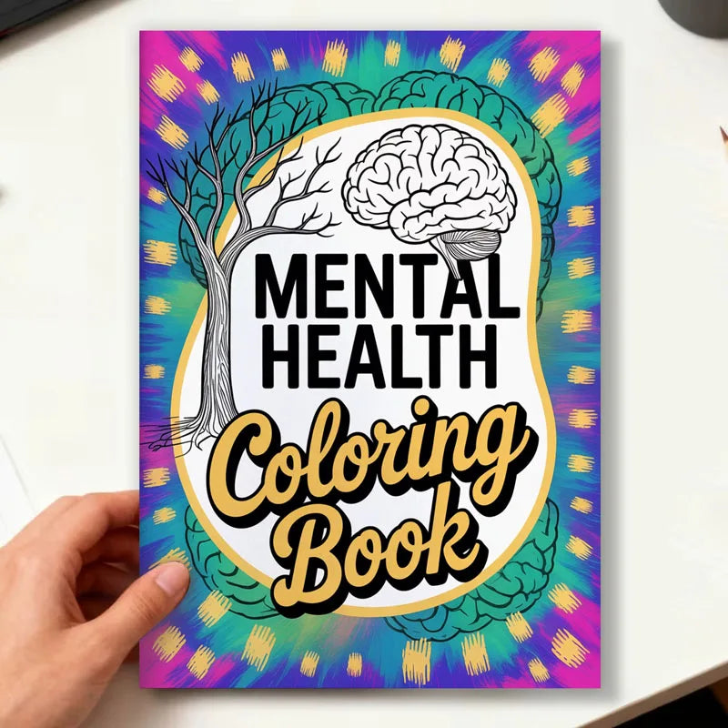 28‑Page Mental Health Coloring Book for Adults, Inspirational Mindfulness Line Art Tracing & Coloring Pages