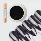 1 Box Chrome Black Nail Powder Metallic Rubbing Powder Pigment Magic Mirror Nail Glitter Charms Y2K Nail Art Decoration Manicure