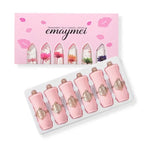 6Pcs/Box Crystal Clear Flower Jelly Lip Balm Kits Set Temperature Color Changing Lipstick Moisturizer Vitamin E Beauty Health