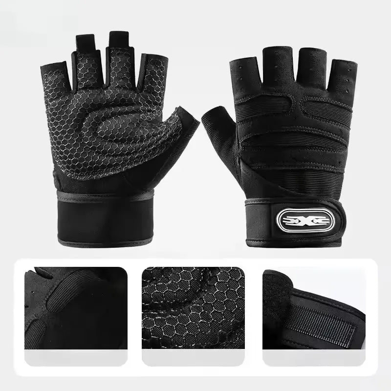 Outdoor Sport Gloves Half Finger Wrist Guard For Men And Women Breathable Mesh Back Palm Microfiber Non Slip Washable
