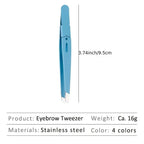 Colorful Stainless Steel Eyebrow Tweezer With Slanted Tips For Brows And Fine Facial Hair Removal
