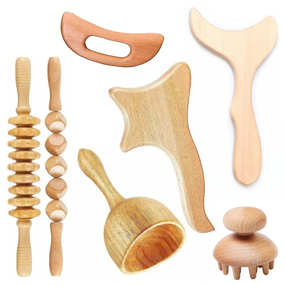Wood Therapy Massager Fast Anti-Cellulite Gua Sha Tool Deep Tissue Relax Massager for Body Maderoterapia Roller Beauty Health