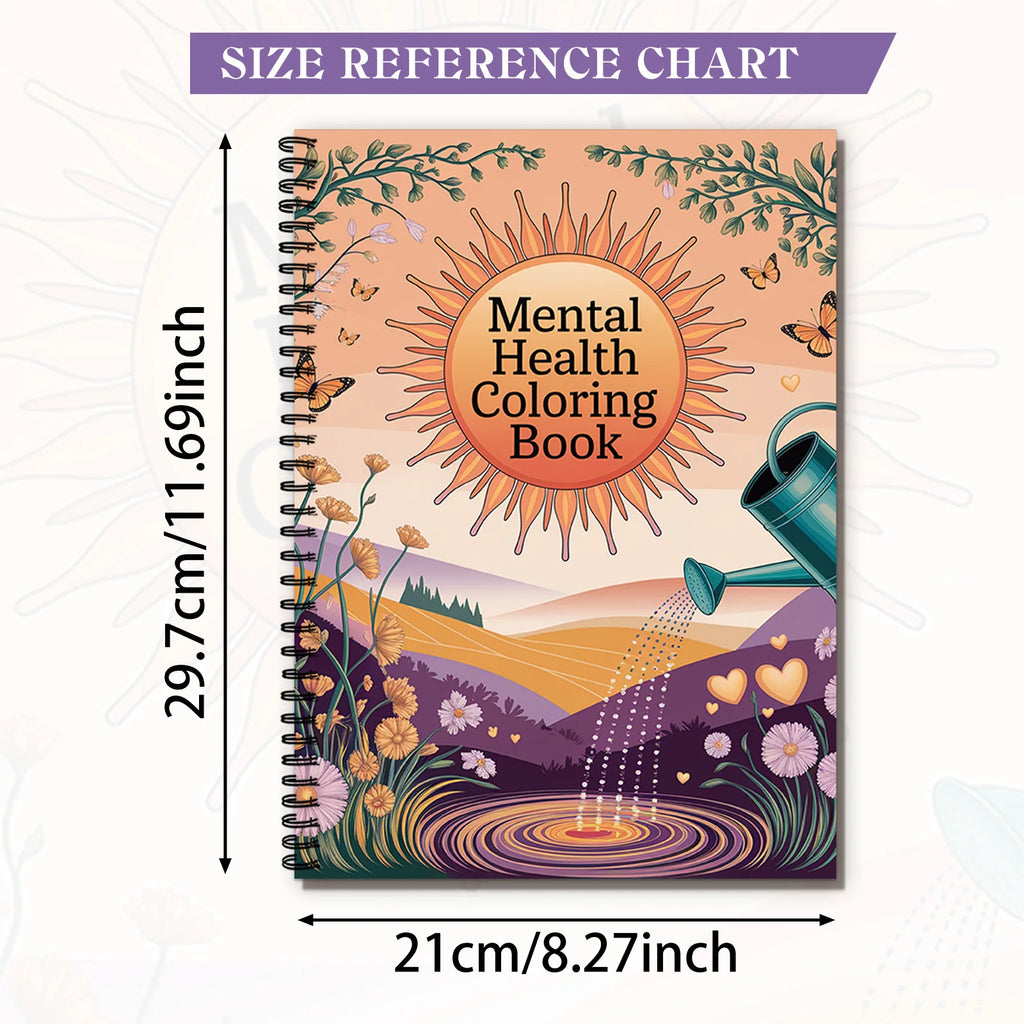 1PC 30-Page Emotional Balance Coloring Book, Beautiful Flower Patterns, Inspirational Lines,Mental Health Tool for Adults, Teens