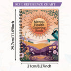 1PC 30-Page Emotional Balance Coloring Book, Beautiful Flower Patterns, Inspirational Lines,Mental Health Tool for Adults, Teens