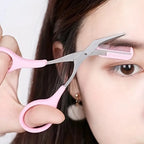 Eyebrow Trimmer Set – Curved Eyebrow Razor, Scissors & Comb | Easy Beauty Tool for Beginners