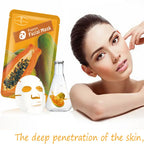 Skin Care Natural Fruit Plant Facial Mask Moisturizing Oil-Control Blueberry Cucumber Pomegranate Fruit Aloe Sheet Face Mask