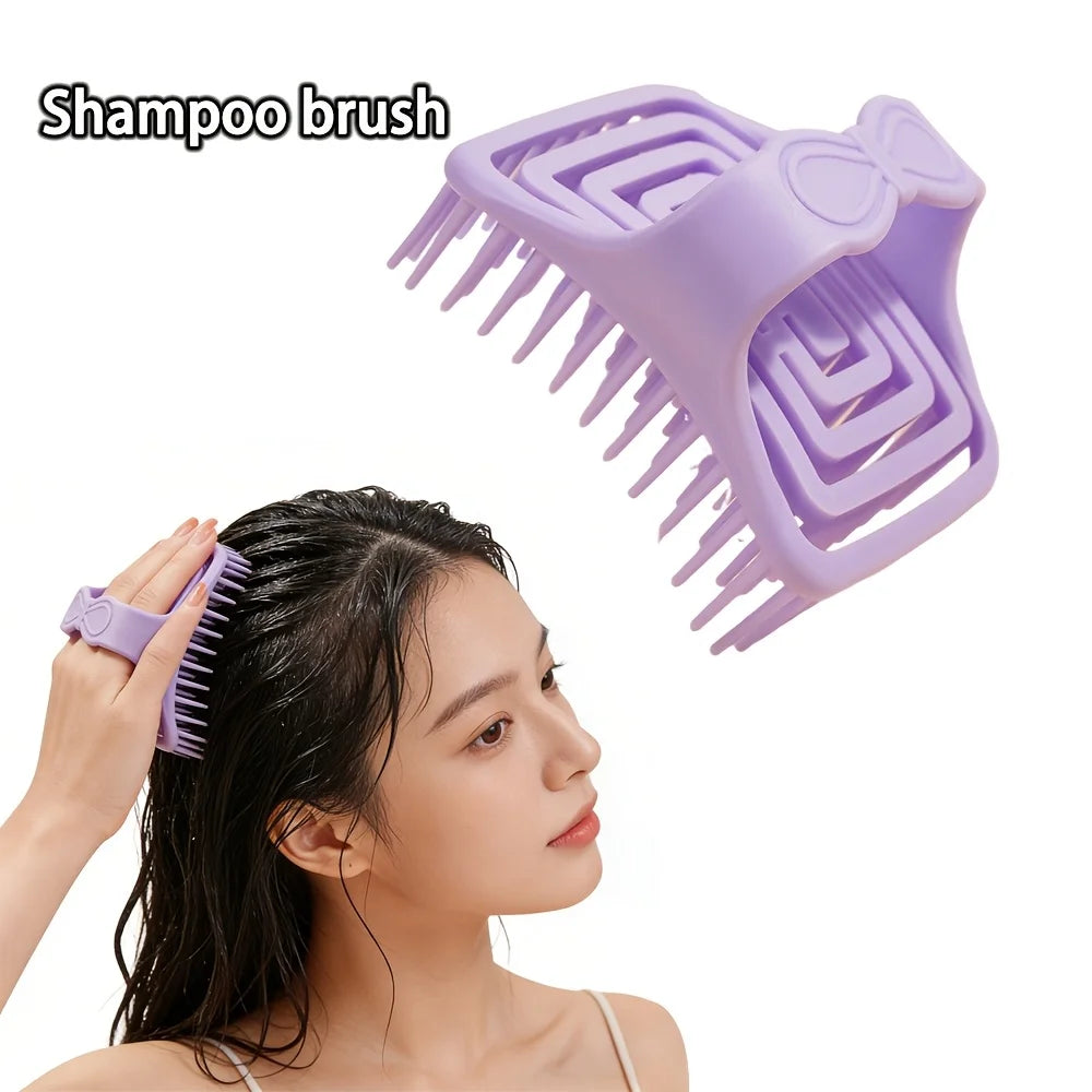 1pcs Shampoo Head Scalp Silicone Massage Brush Bath Skin Soft Washing Comb Hair Cleaning Brush Salon Beauty Health Barber Tools