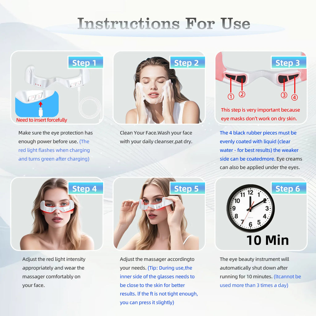 2025/Custom Logo  Eye Massage Led 3D Eye Massage Red Light Therapy Eye Mask