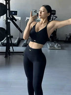 Peach High-Waisted Hip-Lifting Women's Exercise Suit Shockproof Yoga Fitness Clothes for Running And Styling