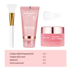 Collagen Jelly Cream Hydrolyzed Collagen Overnight Facial Mask Wrapping Peel-Off Mask Hydrating Firming Moisturizing SkinCare