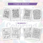 1PC 30-Page Emotional Soothing Coloring Book, Exquisite Flower Designs, Uplifting Phrases, Mental Health Coloring Book