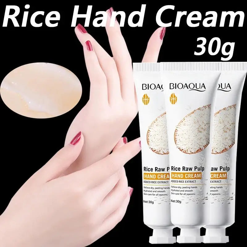 White Rice Hand Cream Whitening Moisturizing Nourishing Anti-aging Handcream Hands Skin Care Products