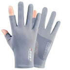 Ice Silk Half Finger Gloves For Men And Women Anti Slip Cycling Driving Fishing Summer Outdoor Fitness High Elastic