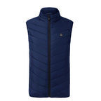 Blue puffer vest on a white background