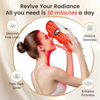 Red Light Therapy Mask for Face & Neck, LED Face Light Therapy,USB C Rechargeable,Infrared Mask for Home Working Travel Yoga
