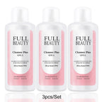 Three bottles of Full Beauty Cleanser Plus on a white background