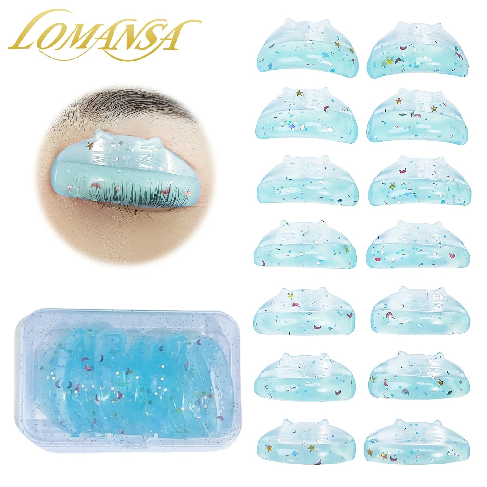Lomansa 7 Pairs Silicone Eyelash Perm Pads Sticky Lashes Rods Shield Lifting 3D Eyelash Curler Accessories Health Beauty Tool