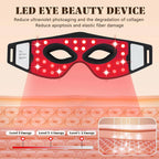 LED Red Light Therapy Eye Mask 630nm 850nm Infrared Device for Dark Circles Fine Lines Eye Bags 5 Modes Rechargeable Home Travel