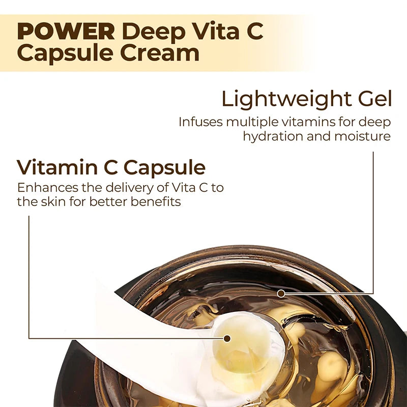 Anti Wrinkle Vita C Capsule Cream Collagen Face Anti Aging Gel Firming Repairing Fade lines Korean Skin Care Products 2.39 oz