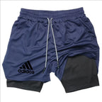 Men's Compression Shorts for Gym and Running Two-In-One Mesh Breathable Quick-Dry Training Shorts