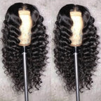 Deep Wave Human Hair Wig 13x4 Lace Front Wig For Women 200% Density Pre-Plucked With Baby Hair Transparent Lace Wig 22 Inch