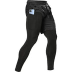 Mens 2 In 1 Sport Pants Athletic Tracksuit For Gym Running Workout Jogging Trousers