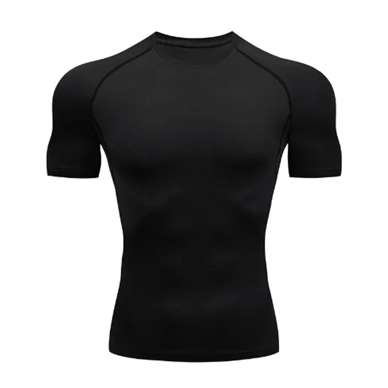 Men Compression Running T Shirt Fitness Tight Short Sleeve Tshirt Training Jogging Shirts Gym Sportswear Quick Dry