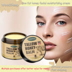 WoodSleep 60g Beef Tallow Honey Face Moisturizer - Intense Hydration for Dry Skin, Chapping Winter Skincare for Women & Men