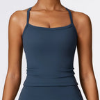 Women Cross Back Yoga Sports Bra Breathable Shockproof Gym Workout Fitness Push Up Top For Running Sportswear Vest