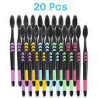 10 Pieces Packed Deep Cleaning Soft Bristle Bamboo Charcoal Black Hair Ultra-Fine Beauty Health Toothbrush  Oral Cleaning