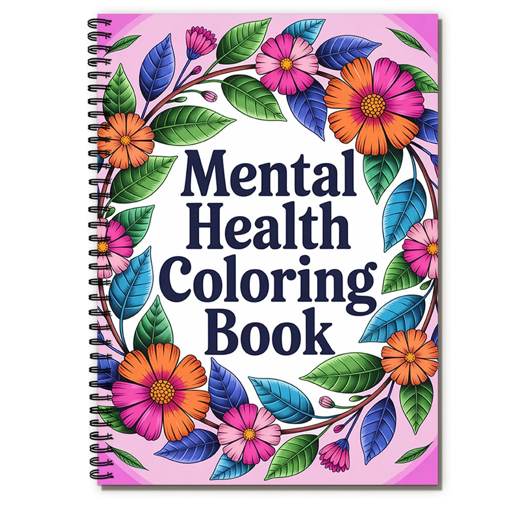 1PC 30-Page Emotional Soothing Coloring Book, Exquisite Flower Designs, Uplifting Phrases, Mental Health Coloring Book