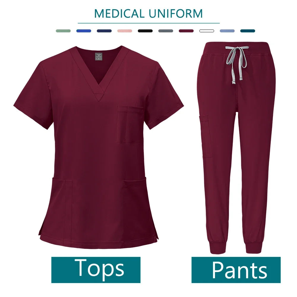 Health Services Medical Shirt Pants Sets Fashion Doctor Nurse Surgical Gown Professional Beauty Salon Scrub Medical spa Uniforms