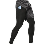 Mens 2 In 1 Sport Pants Athletic Tracksuit For Gym Running Workout Jogging Trousers