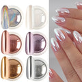 6Pcs Chrome Mirror Nail Powder Set – Gold Silver Holographic Aurora Iridescent Pigment for Rubbing Nail Art
