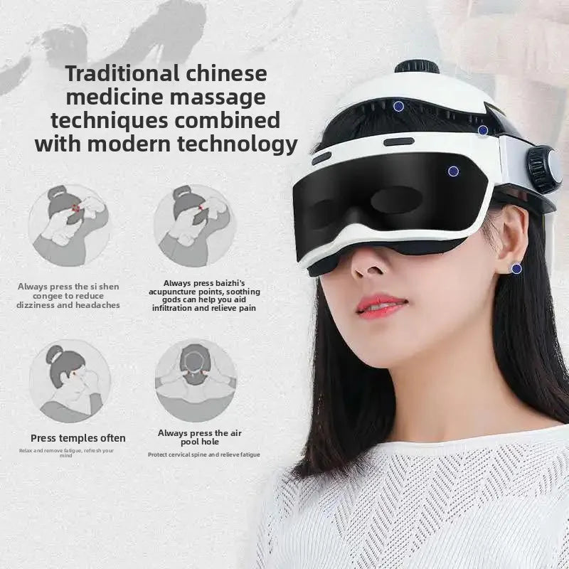 Head and Eye Massager Device Scalp Neck Massager Helmet Head Therapy Massage Instrument Health Beauty Equipment NEW Integrated