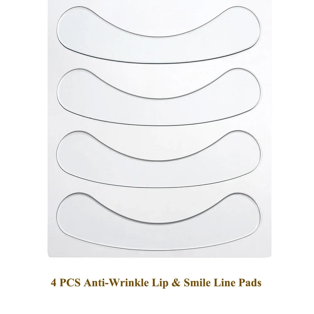 4Pcs Anti-Wrinkle Lip & Smile Line Pad Reusable Silicone Gel Anti-Aging Collagen Facial Lifting Patch Prevent Nasolabial Wrinkle