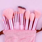 13Pcs Makeup Brush Set – Eyeshadow, Foundation & Blush Cosmetic Brushes with Travel Bag