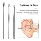 6Pcs Earwax Removal Tool Set – Stainless Steel Spiral Earpick & Ear Curette Cleaner Kit