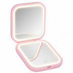 Compact Mirror with Lights, 1X/2X Magnification Portable Folding Handheld Small Pocket LED Travel Makeup Mirror for Gift, Purse